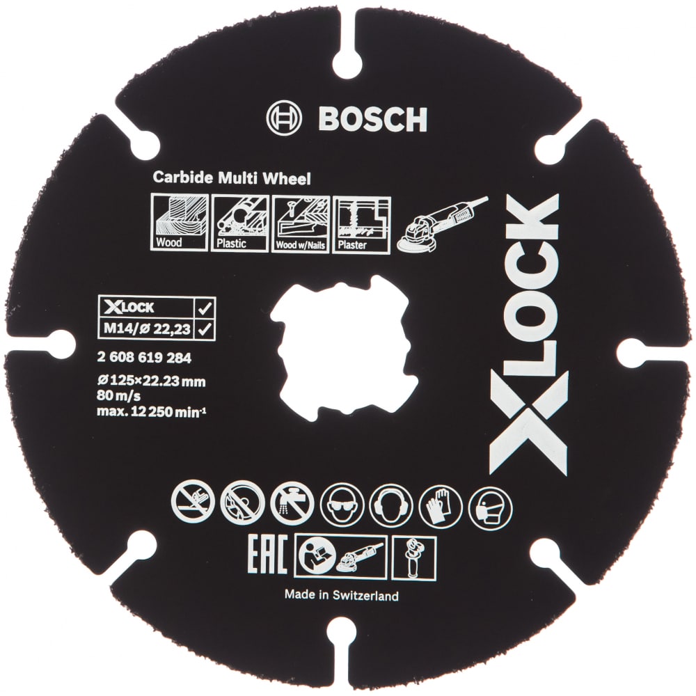 фото Круг отрезной по дереву x-lock (125х22.2 мм) для ушм bosch 2608619284