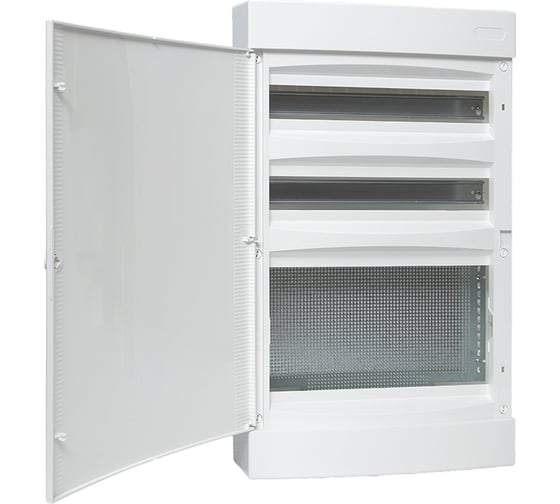 Изображение товара Комбинированный щит EKF "Unix" белая дверь (2х18 модулей + 1 монтажная плата) IP41 ux-2x18+1m-nw