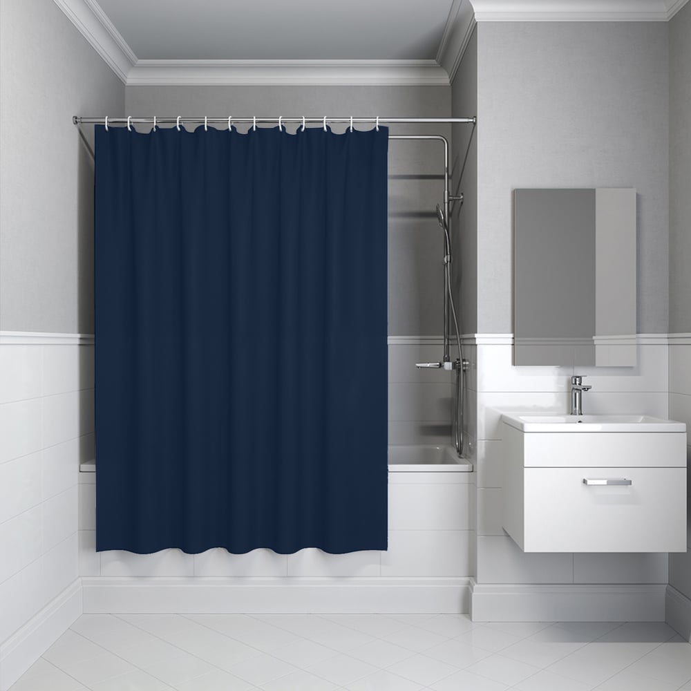 Изображение товара Штора для ванной IDDIS 200x240 см полиэстер синий одноцветная