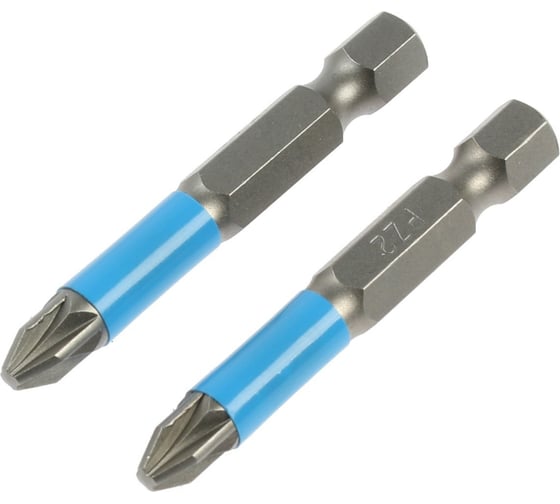 Изображение товара Биты намагниченные, сталь S2, PZ2x50 мм, 2 шт ТУНДРА 7338377