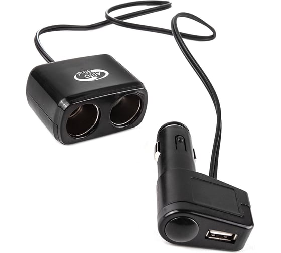 Изображение товара Разветвитель прикуривателя на 2 устройства AUTOVIRAZH 1 выход USB AV-4302