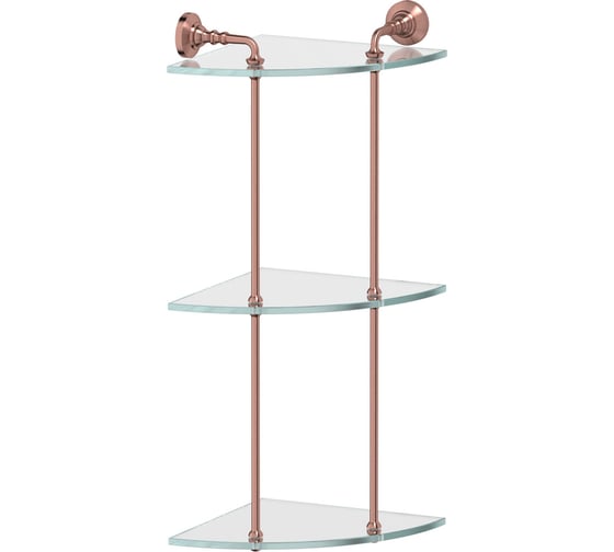 Изображение товара Угловая 3-х ярусная полка 3SC 23 cm стекло; античная медь STI 619