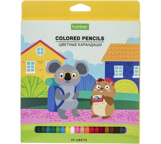 Изображение товара Цветные карандаши Hatber ECO 24 цв., Каникулы 077749