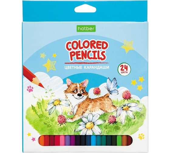 Изображение товара Цветные карандаши Hatber ECO 24 цв., Pets story 066256