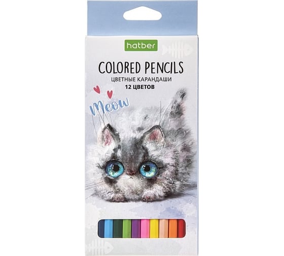 Изображение товара Цветные карандаши Hatber ECO 12 цв., Кошарики 074000