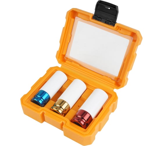 Изображение товара Набор ударных глубоких торцевых головок шестигранных 17, 19, 21 мм, 1/2"DR TOLSEN 15510