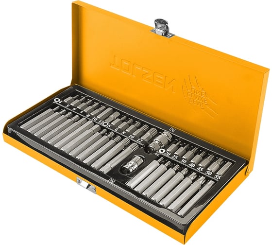 Изображение товара Набор вставок бит 10 мм, Torx, Spline, Hex, 40 предметов TOLSEN 20385