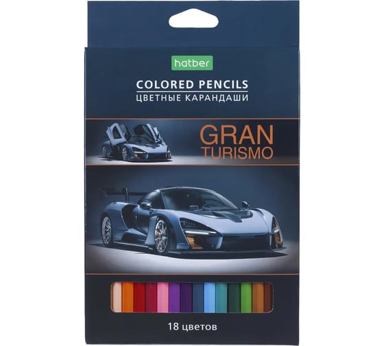 Изображение товара Цветные карандаши Hatber ECO 18 цв., Gran Turismo 070884