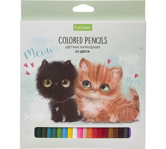 Изображение товара Цветные карандаши Hatber ECO 24 цв., Кошарики 074002