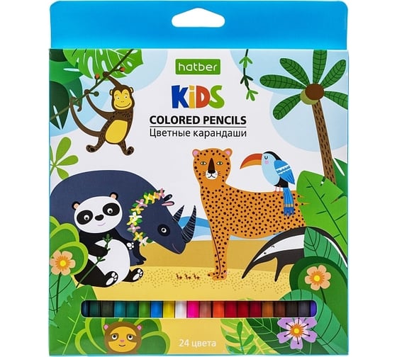 Изображение товара Цветные карандаши Hatber ECO 24 цв., Африка 078352