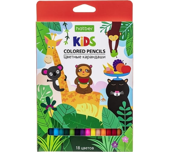 Изображение товара Цветные карандаши Hatber ECO 18 цв., Африка 078351