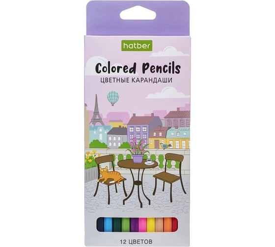 Изображение товара Цветные карандаши Hatber ECO 12 цв., Прогулка 077633