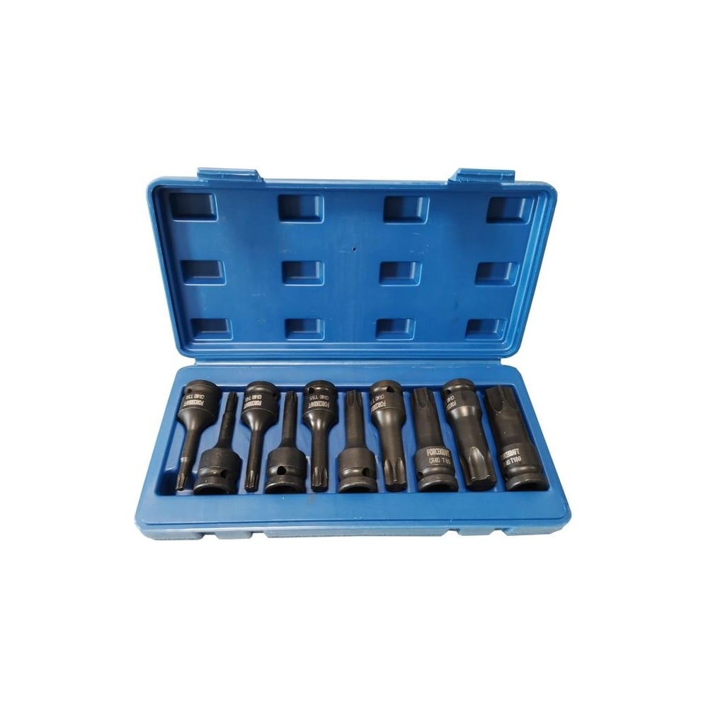 Изображение товара Набор головок-бит ударных TORX 10 шт Forcekraft FK-41013MPB
