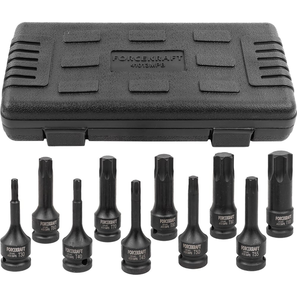 Изображение товара Набор головок-бит ударных TORX 10 шт Forcekraft FK-41013MPB
