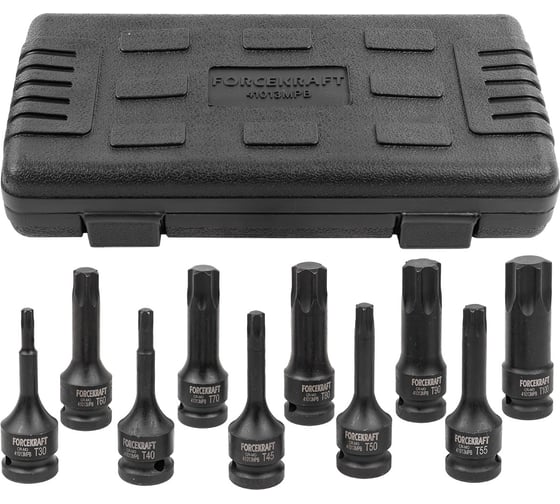 Изображение товара Набор головок-бит ударных TORX 10 шт Forcekraft FK-41013MPB(27089)