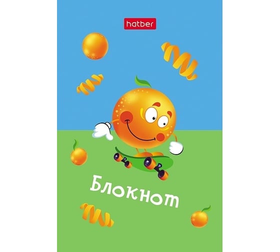 Изображение товара Блокнот Hatber Экстремальный апельсинчик 48 л, А7, 65x100 мм, 3-х цветный блок клетка, обложка мелованная бумага, 100 шт в упаковке 083528