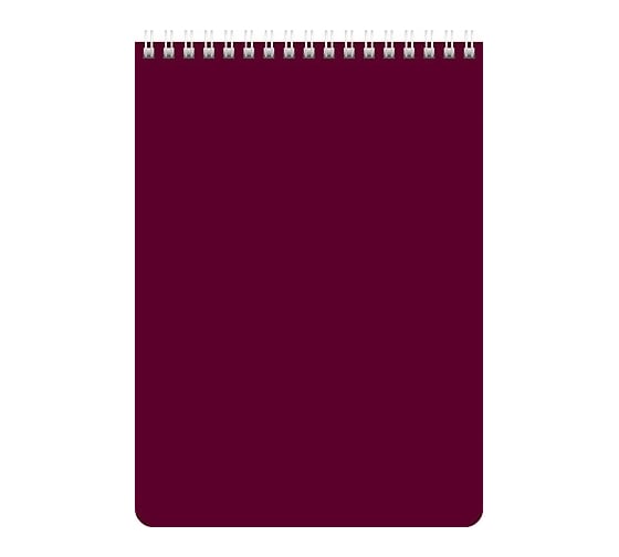 Изображение товара Блокнот Hatber 60 л, А5, клетка, обложка мелованный картон, бордо, 80 шт в упаковке 040107