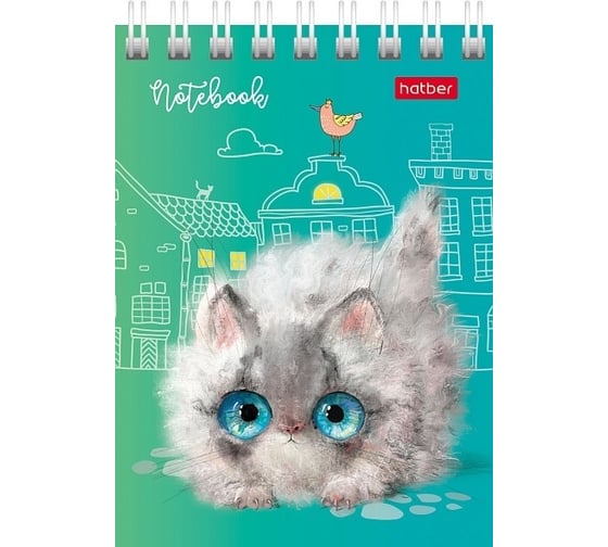 Изображение товара Блокнот Hatber Кошарики 40 л, А7, клетка, 65 г/кв.м, обложка мелованный картон, 1 шт в упаковке 076975