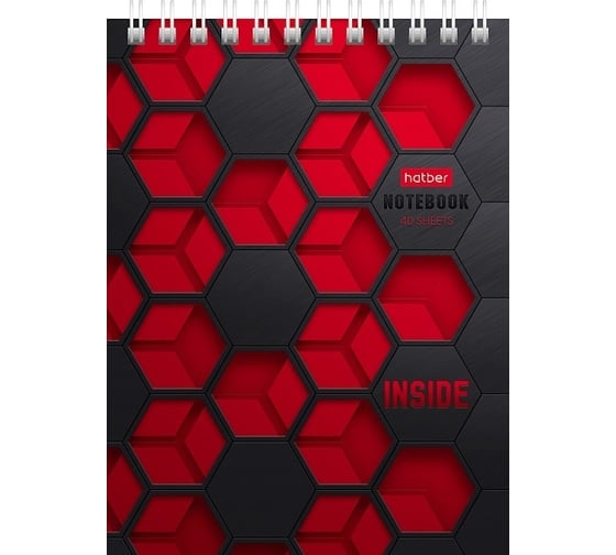 Изображение товара Блокнот Hatber INSIDE 40 л, А6, клетка, обложка мелованный картон, УФ-лак, 96 шт в упаковке 080475