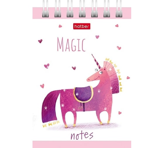Изображение товара Блокнот Hatber Единорожки 40 л, А7, тонированный блок без линовки, 100 шт в упаковке 065934