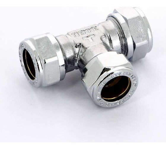 Изображение товара Тройник Tiemme 15х15х15 (обжим) (хром) 1130012 / 1107C151515CZ