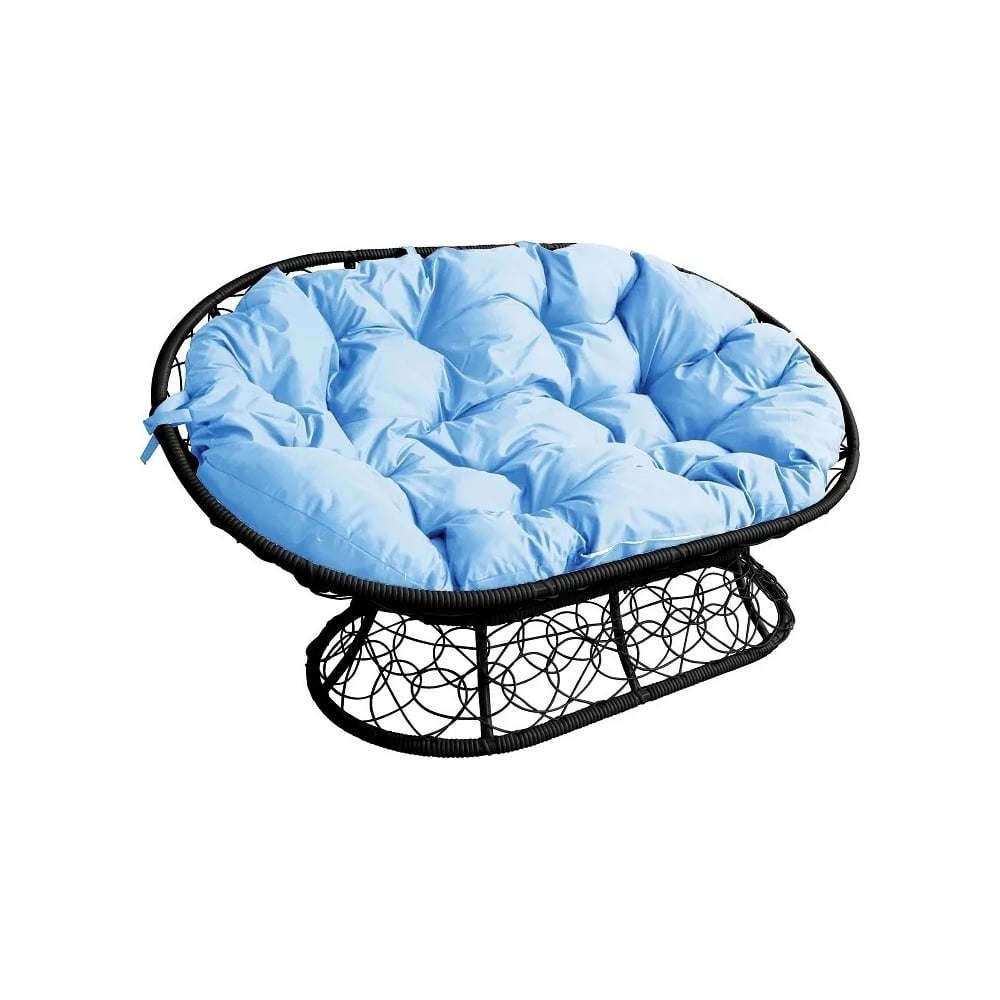 Изображение товара Диван M-GROUP МАМАСАН с ротангом и голубыми подушками стильный садовый мебель