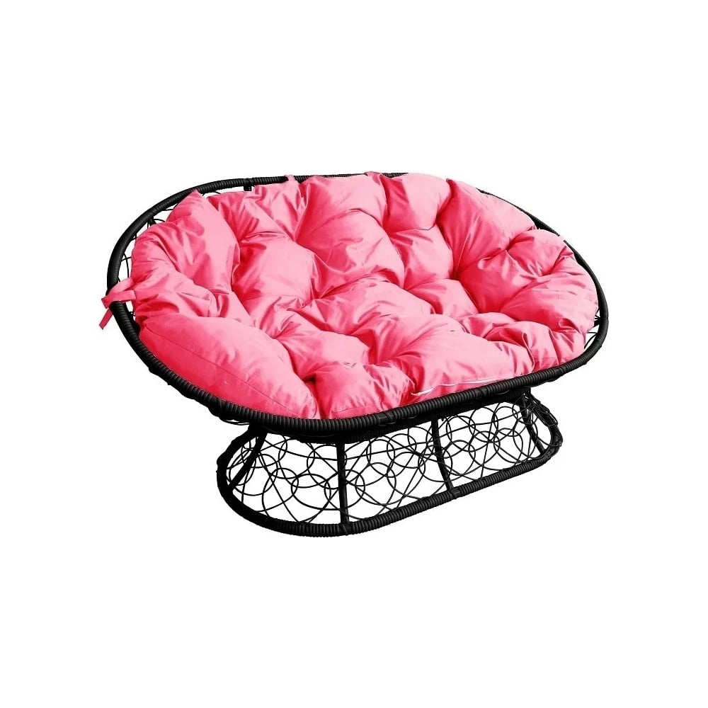 Изображение товара Диван M-GROUP МАМАСАН с ротангом и розовой подушкой для уличной мебели