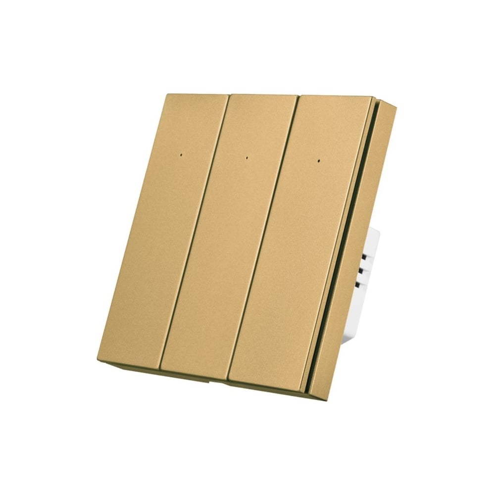 Изображение товара Roximo SWBTN01-3G - умный трёхкнопочный выключатель Wi‐Fi, золотой