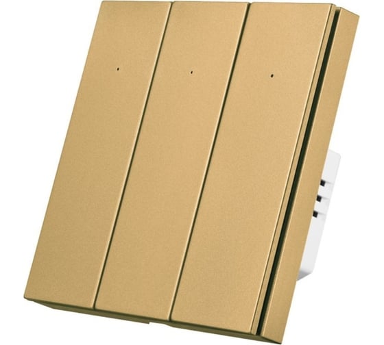 Изображение товара Умный выключатель Roximo трехкнопочный золотой SWBTN01-3G