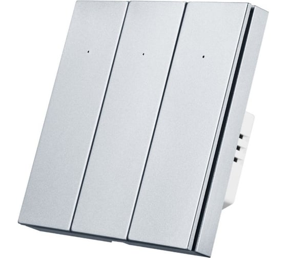 Изображение товара Умный трехкнопочный выключатель Roximo платиновый, SWBTN01-3P