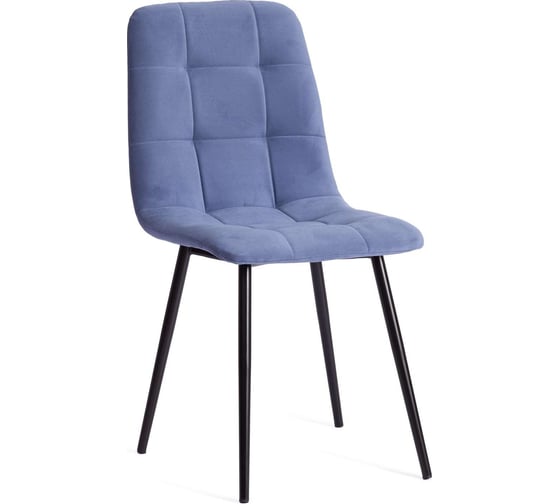 Изображение товара Стул Tetchair Chilly max / 1 шт. в упаковке велюр/металл , 45x54x90 см , серо-голубой/черный 20032