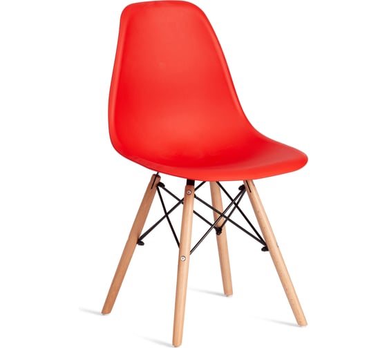 Изображение товара Стул Tetchair CINDY (EAMES) (mod. 1801) дерево бук/металл/сиденье пластик, 45x51x82 см, Red (красный) 21375