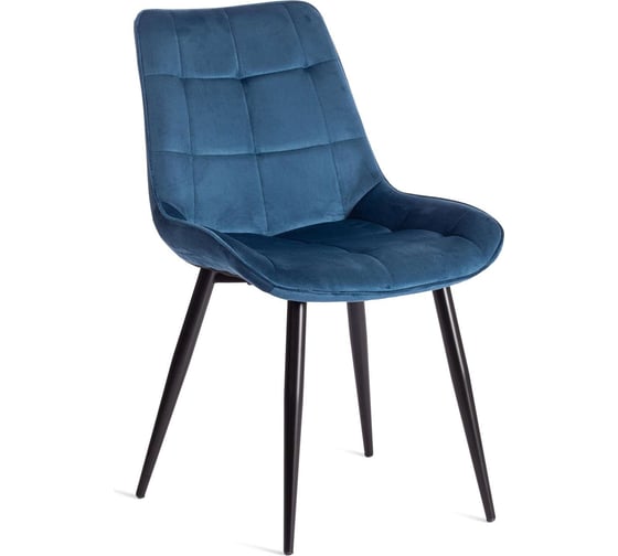 Изображение товара Стул Tetchair комплект 4 шт Abruzzo ( mod. 8060 ) металл/вельвет, 52x63x85 см, синий (hlr 63)/черный 19235