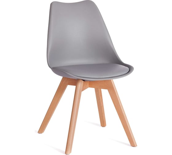 Изображение товара Стул Tetchair Tulip (mod. 73-1) / 1 шт. в упаковке дерево/пластик/экокожа, 47,5x55x80 см, серый 20221