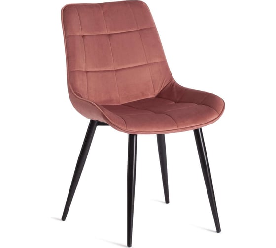 Изображение товара Стул Tetchair Abruzzo ( mod. 8060 ) / 1 шт. в упаковке металл/вельвет, 52x63x85 см, коралловый (hlr 44)/черный 19600