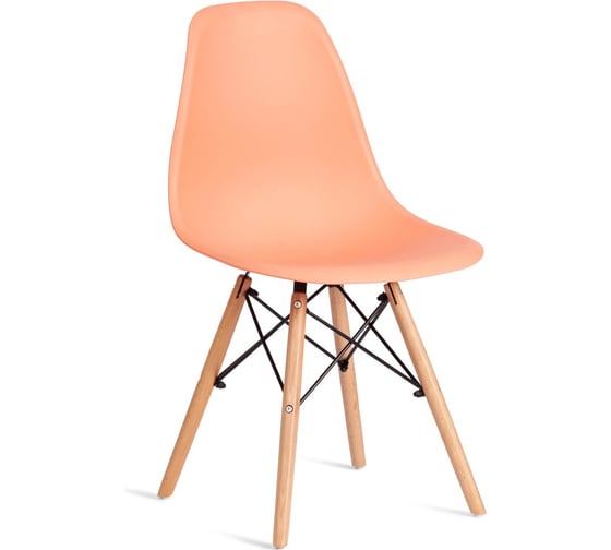 Изображение товара Стул Tetchair Сindy (EAMES) (mod. 1801) дерево бук/металл/сиденье пластик, 45x51x82 см, Orange (Оранжевый) 21374