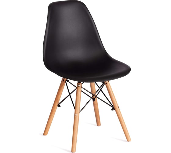 Изображение товара Стул Tetchair 4 шт Cindy (eames) (mod. 1801) дерево бук/металл/сиденье пластик, 45x51x82 см, black (черный) 19829