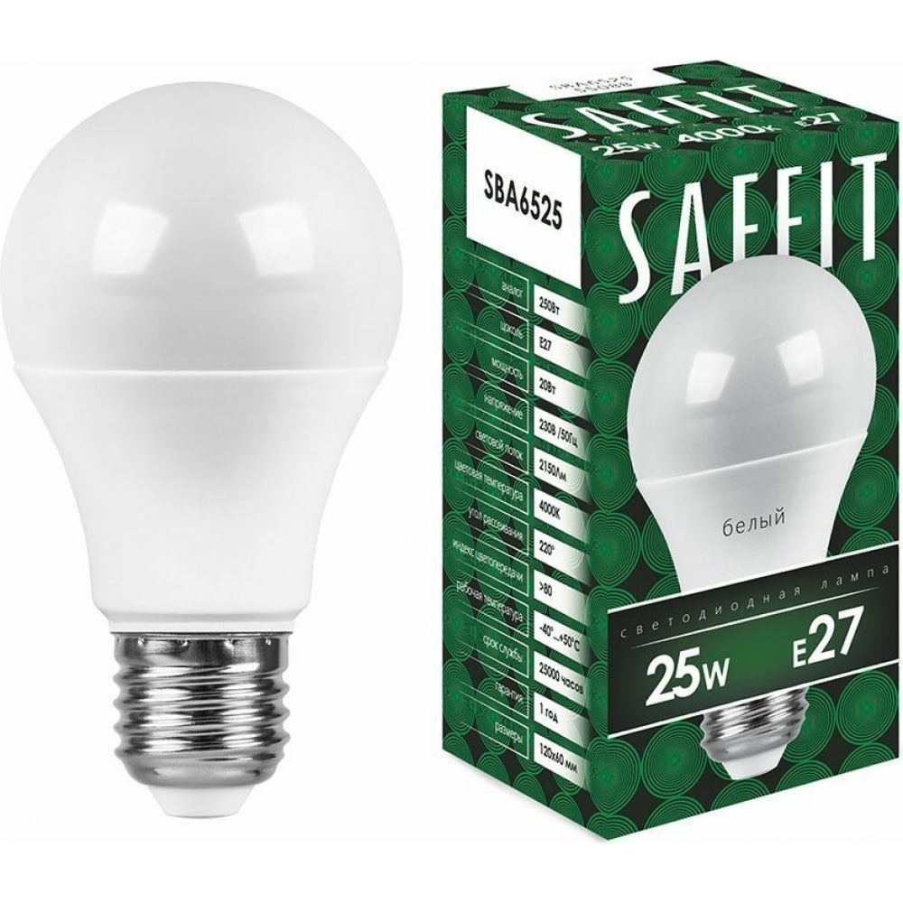 фото Светодиодная лампа saffit 25w 230v e27 4000k, sba6525 55088