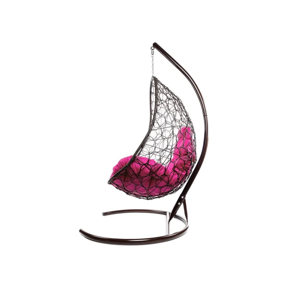 Изображение товара Подвесное кресло M-GROUP ОВАЛ из ротанга с подушкой коричневое розовая