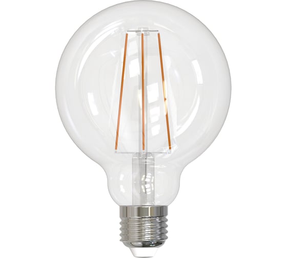 Изображение товара Светодиодная лампа Uniel LED-G95-10W/3000K/E27/CL PLS02WH. Форма шар, прозрачная. UL-00004862