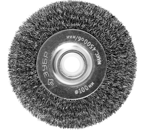 Изображение товара Щетка дисковая для точильно-шлифовального станка (0,3 мм, 100х12,7 мм) ЗУБР 35185-100_z02