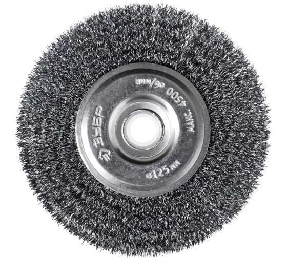 Изображение товара Щетка дисковая для точильно-шлифовального станка (0,3 мм, 125х12,7 мм) ЗУБР 35185-125_z02