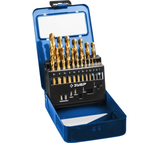 Изображение товара Набор сверл по металлу ЗУБР Кобальт 19 шт, 1-10 мм, сталь Р6М5К5 29626-H19