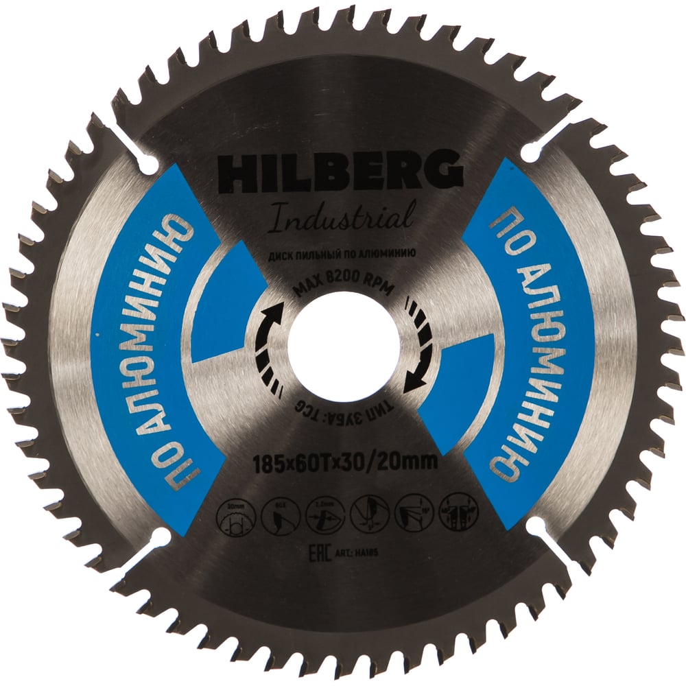 Пильный диск по алюминию Hilberg диск пильный зубр мультирез 36907 180 30 60 по алюминию 180 x 30мм 60т