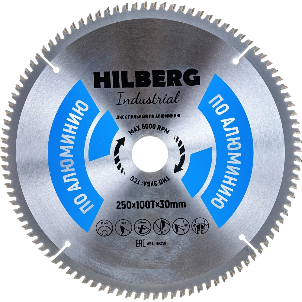 Пильный диск по алюминию Hilberg пильный диск по алюминию практика 030 566 25 4 мм диаметр 355 мм количество зубов 100