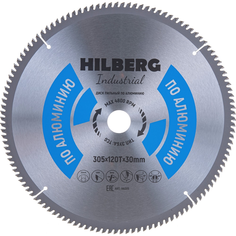 Пильный диск по алюминию Hilberg диск пильный по алюминию runex