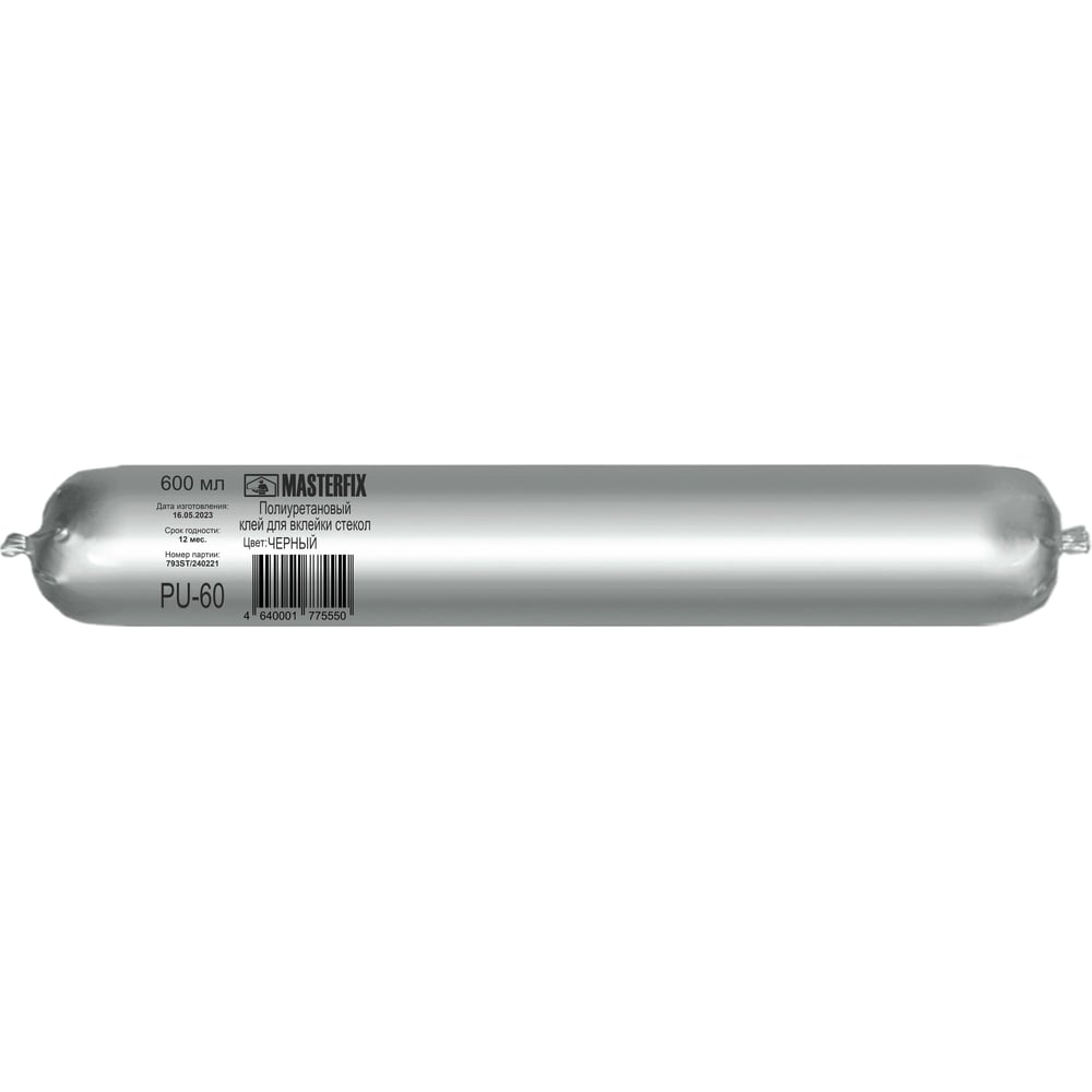 Изображение товара Клей для вклейки стекол MASTERFIX Pu-60 черный 600мл 1758/1