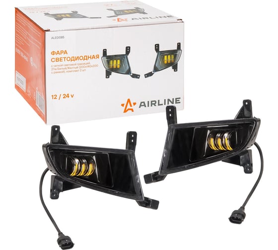 Изображение товара Светодиодная фара с четкой световой границей Airline 27W Белый/Желтый, 200x140x200 с рамкой, кмпл 2 шт. ALED085