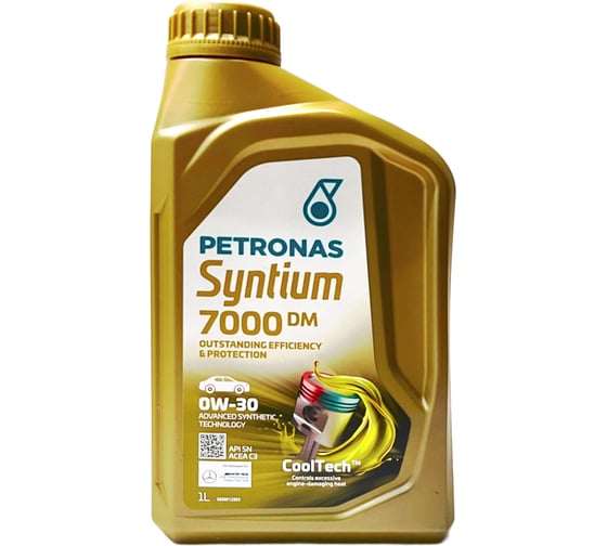 Изображение товара Моторное масло Petronas SYNTIUM 7000 DM синт. 0W30, 1л/20. API SN, ACEA C3, MB-Approval 229.51-229.52, RN0700 70662E18EU