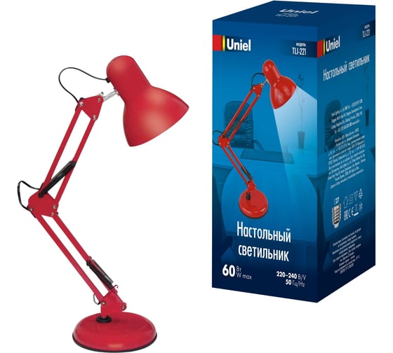 Изображение товара Настольный светильник Uniel TLI-221 RED E27. Цоколь Е27. 60W. UL-00002121